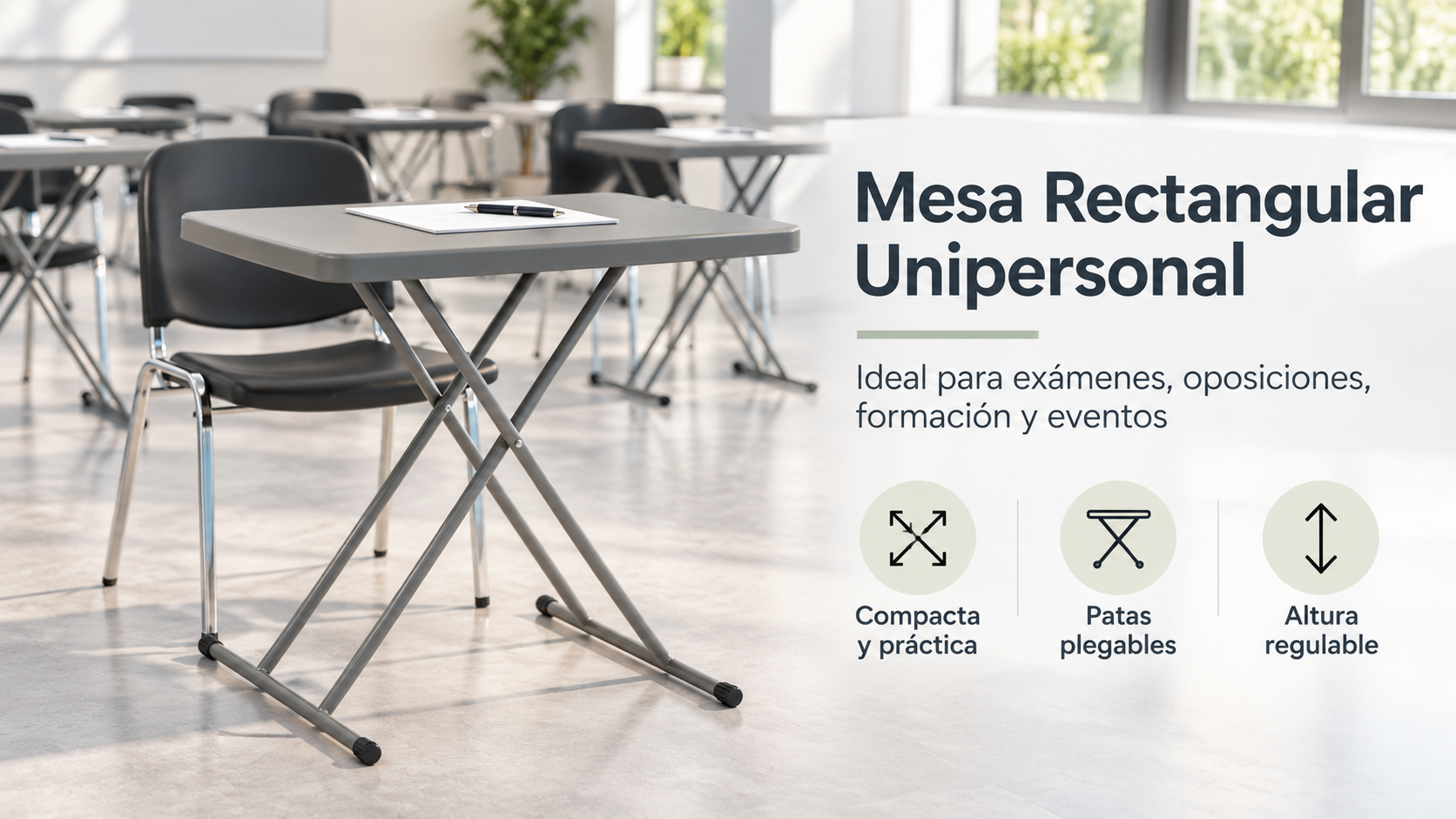 Mesas unipersonales para exámenes, oposiciones y formaciones: cómo organizar el espacio